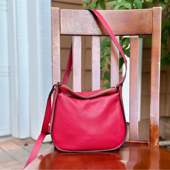 Vince Camuto Hayes Pebbled Leather HOBO Crossbody Bag - New Berry Color - Picture 4 of 15